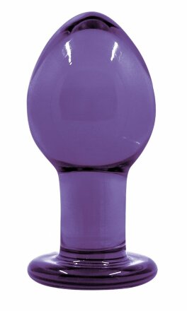 Средняя фиолетовая стеклянная анальная пробка CRYSTAL PLUG  