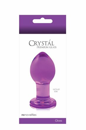 Средняя фиолетовая стеклянная анальная пробка CRYSTAL PLUG  