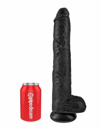 Чёрный фаллоимитатор-гигант 14&quot; Cock with Balls - 37,5 см. 