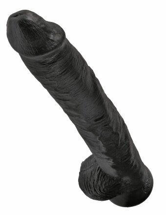 Чёрный фаллоимитатор-гигант 14&quot; Cock with Balls - 37,5 см. 