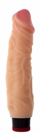 Вибратор-реалистик с крупными венами на поверхности REALSTUFF 8INCH VIBRATOR - 20,3 см. 