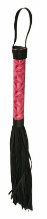 Аккуратная плетка с розовой рукоятью Passionate Flogger - 39 см. 