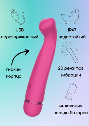 Розовый перезаряжаемый вибратор Raffi - 17,1 см. 