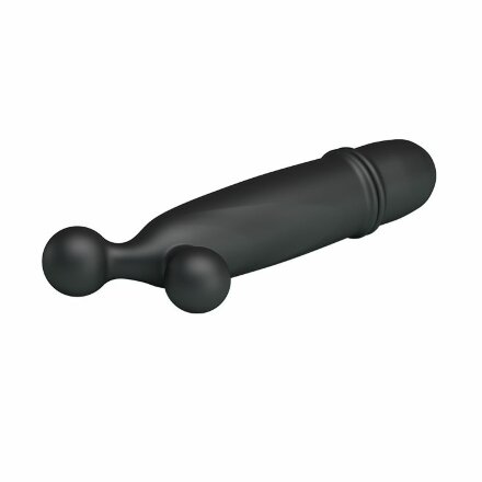 Черный вибратор Goddard со стимулирующими шариками - 11,8 см. 