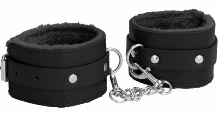 Черные поножи Plush Leather Ankle Cuffs 