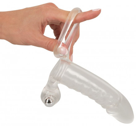 Прозрачная вибронасадка Vibrating Sleeve - 15,6 см. 