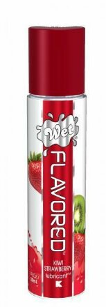 Лубрикант Wet Flavored Kiwi Strawberry с ароматом киви и клубники - 30 мл. 