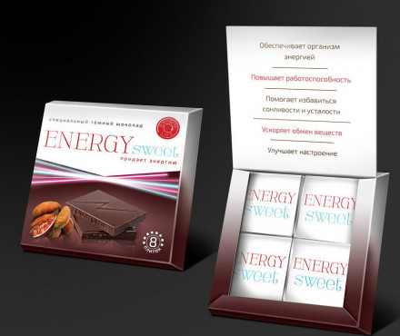 Темный шоколад ENERGYsweet - 40 гр. 