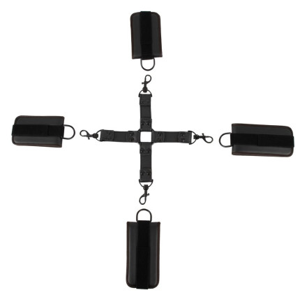 Черный набор крестовой фиксации Bondage Set 