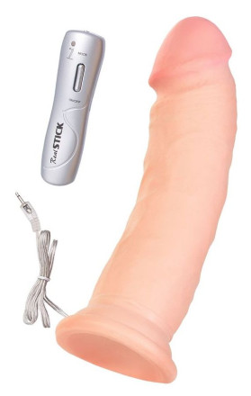 Телесный реалистичный вибратор Realstick Elite Vibro Justin - 21 см. 