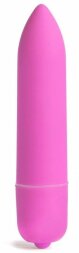Розовая вибропуля X-Basic Long Bullet-10 speeds - 9 см.