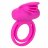 Ярко-розовое эрекционное кольцо Silicone Rechargeable Dual Clit Flicker 