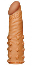 Коричневая насадка-удлинитель Add 2&quot; Pleasure X Tender Penis Sleeve - 18 см.