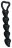 Чёрная анальная цепочка с звеньями-сердечками Black Velvet - 18,5 см. 