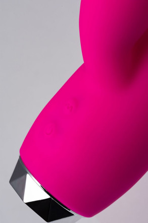 Розовый вибратор с клиторальным стимулятором L&#039;EROINA - 17 см. 