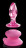 Розовая стеклянная пробка Icicles №90 с силиконовой присоской - 8 см. 