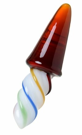 Коническая стеклянная анальная втулка Sexus Glass - 16 см. 
