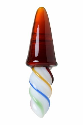 Коническая стеклянная анальная втулка Sexus Glass - 16 см. 