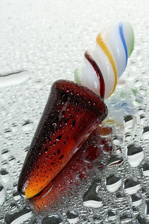 Коническая стеклянная анальная втулка Sexus Glass - 16 см. 