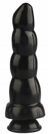 Черная анальная втулка-елочка - 22 см. 
