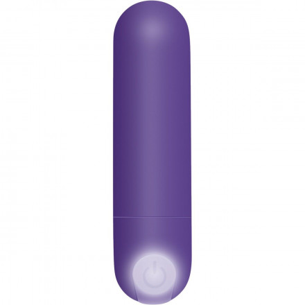 Фиолетовая вибропуля с силиконовой щеточкой для клиторальной стимуляции Fingerific 