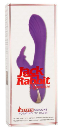 Фиолетовый вибратор-кролик с нагревом Jack Rabbit Signature Heated Silicone Rotating - 21,5 см. 