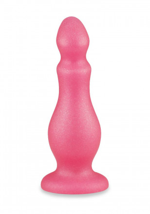 Розовая фигурная анальная пробка - 14 см. 