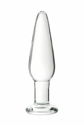 Набор из трех стеклянных анальных пробок с круглым ограничителем Sexus Glass 