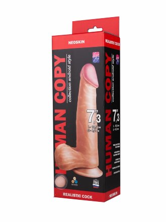 Телесный фаллоимитатор HUMAN COPY 7,3&quot; - 18,5 см. 