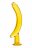 Жёлтый стимулятор-банан из стекла - 16,5 см. 