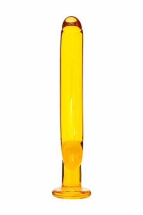 Жёлтый стимулятор-банан из стекла - 16,5 см. 