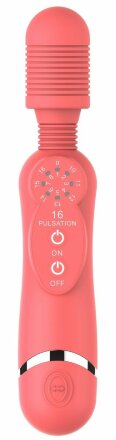 Розовый универсальный массажер Silicone Massage Wand - 20 см. 