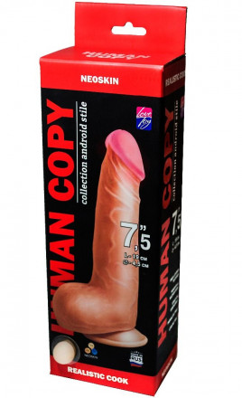 Телесный фаллоимитатор HUMAN COPY 7,5&quot; - 19 см. 