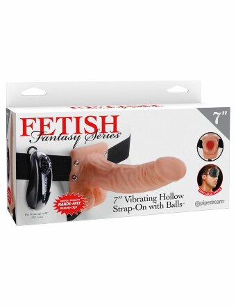 Полый страпон с креплением Vibrating Hollow Strap-On with Balls - 18,9 см. 