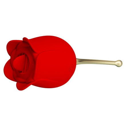 Красный клиторальный вибромассажёр Rose Lover 