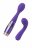 Фиолетовый вибратор Le Stelle PERKS SERIES EX-1 с 2 сменными насадками 