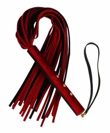 Красно-черная велюровая плеть &quot;Домино&quot; - 56 см. 