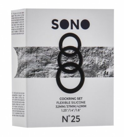 Набор из 3 серых эрекционных колец SONO No.25 