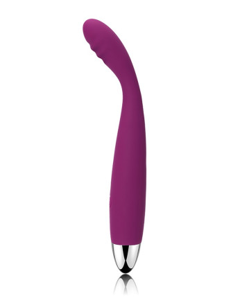 Фиолетовый вибратор Cici Violet с гнущейся головкой - 18,2 см. 