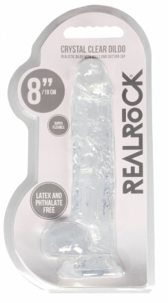 Прозрачный фаллоимитатор Realrock Crystal Clear 8 inch - 21 см.