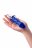 Синяя стеклянная анальная втулка с ручкой-кольцом - 10,5 см. 