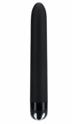 Чёрный водонепроницаемый вибратор - 17 см.