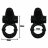 Чёрное эрекционное кольцо с вибрацией и щеточкой для клитора 