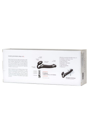 Черный безремневой вибрострапон Vibrating Bendable Strap-On L 