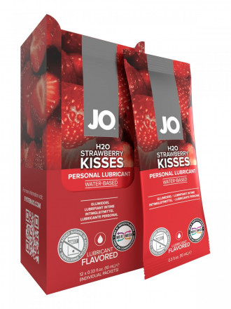 Смазка на водной основе с ароматом малинового щербета JO Flavored Raspberry Sorbet - 12 саше по 10 мл. 