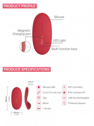 Вибромассажер в трусики Magic Motion Nyx - 8,8 см. 