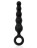 Черный анальный стимулятор-елочка с ограничительным колечком - 8,5 см. 