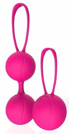Набор из 2 розовых вагинальных шариков с петельками 