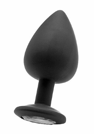 Чёрная анальная пробка Extra Large Diamond Butt Plug - 9,3 см. 