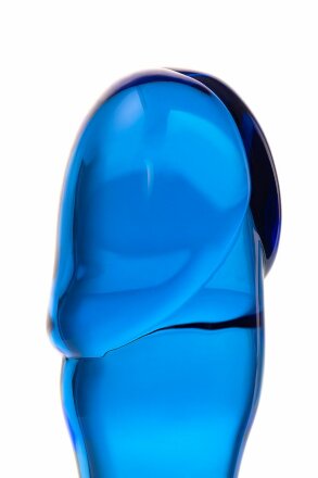 Голубая стеклянная анальная втулка - 13 см. 